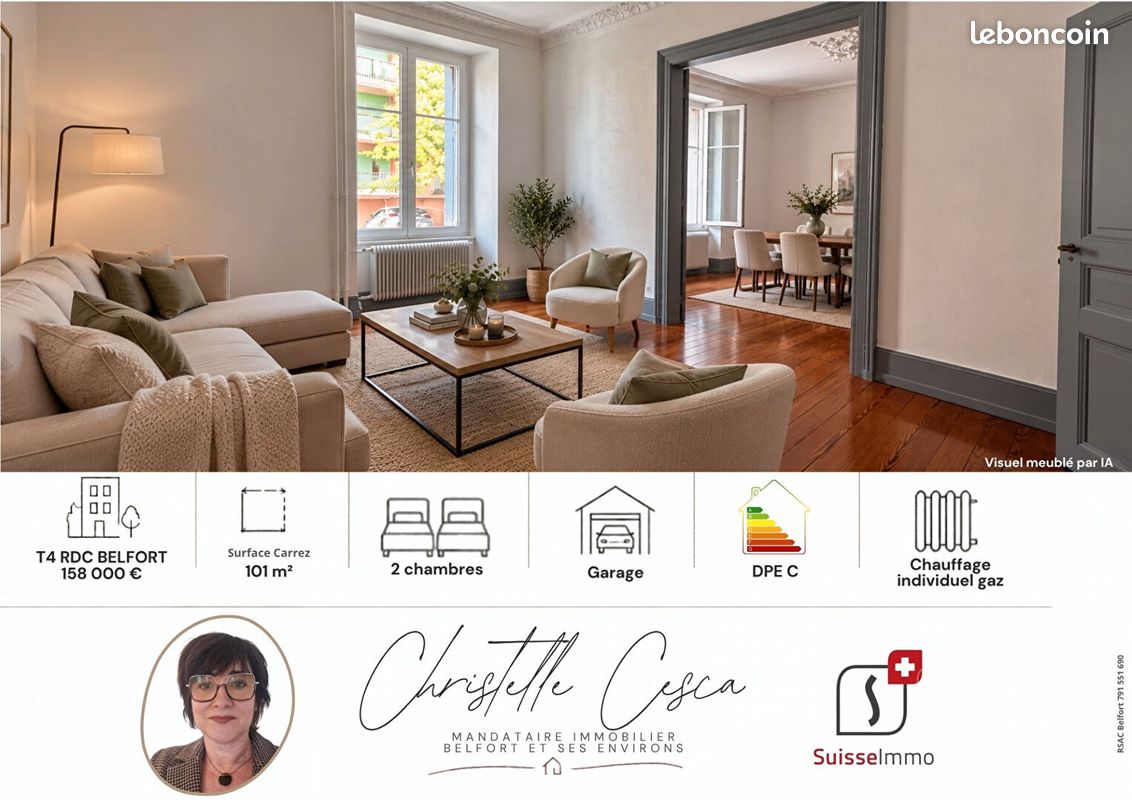 Appartement 4 pièces 101 m² · à Belfort · 101 m² · 158 000 €