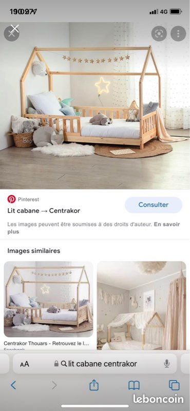 Lit cabane avec barrière (image 3)