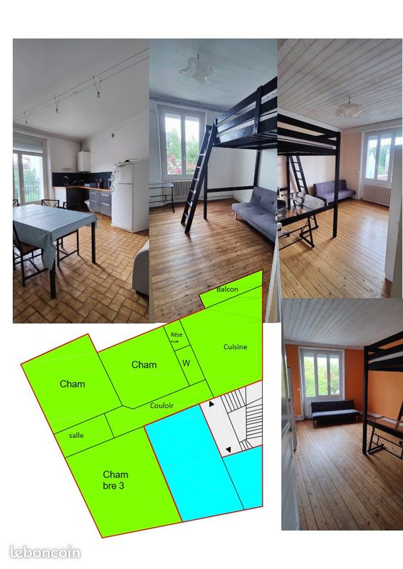Appartement 4 pièces 74 m² · à Nantes · 74 m² · 420 €/mois