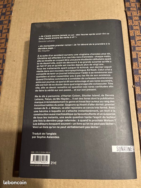 Livre S.J. Watson « Avant d’aller dormir » (image 2)