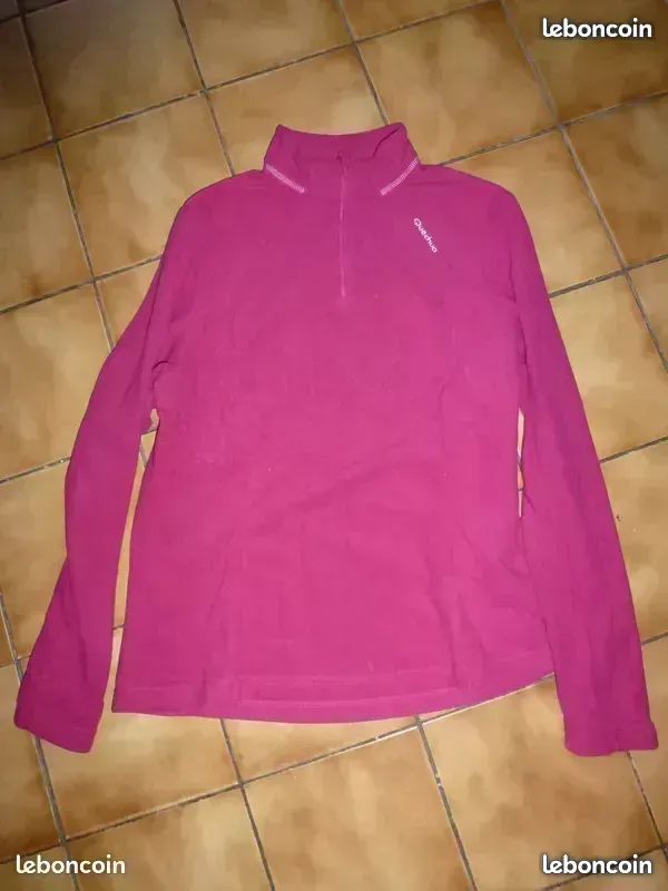 Pull polaire femme rose décathlon spécial ski bon état taille L