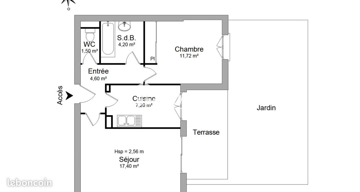Appartement 2 pièces 47 m² · à Sanary-sur-Mer · 46,6 m² · 855 €/mois
