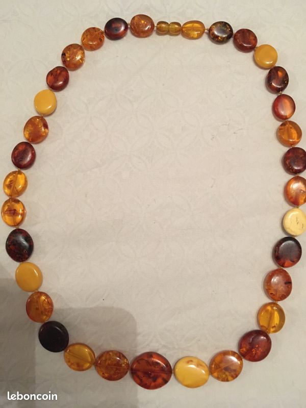 Rare grand collier en ambre 4 couleurs (facture) (image 3)