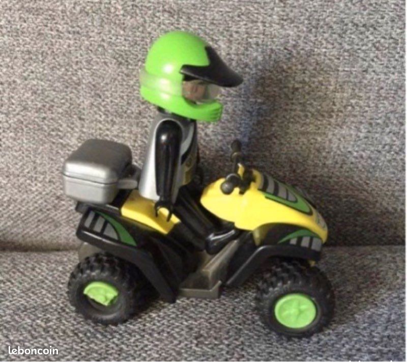 Quad PLAYMOBIL 4427 à Friction Jaune Et Noir - Tout Terrain, Occasion En Très Bon état, Thème Sports