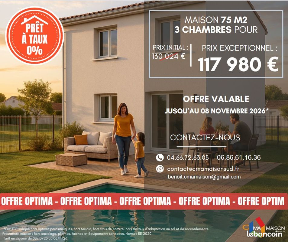Maison 4 pièces 75 m² · au Triadou · 75 m² · 284 980 €