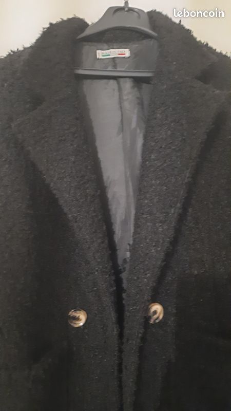Manteau pilou noir neuf (image 2)