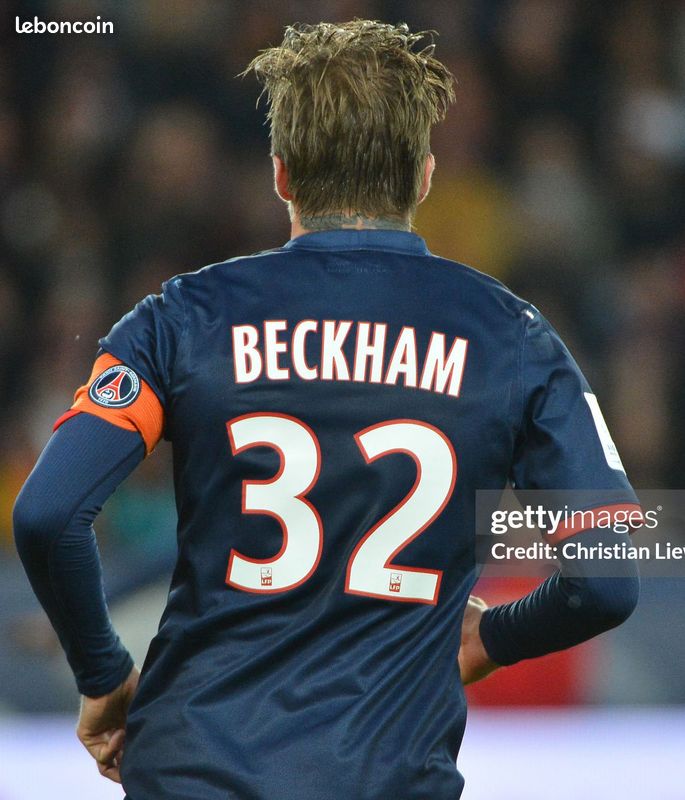 Maillot PSG Domicile 2013-2014 - Nike #32 Beckham - Taille M - Rouge - Occasion