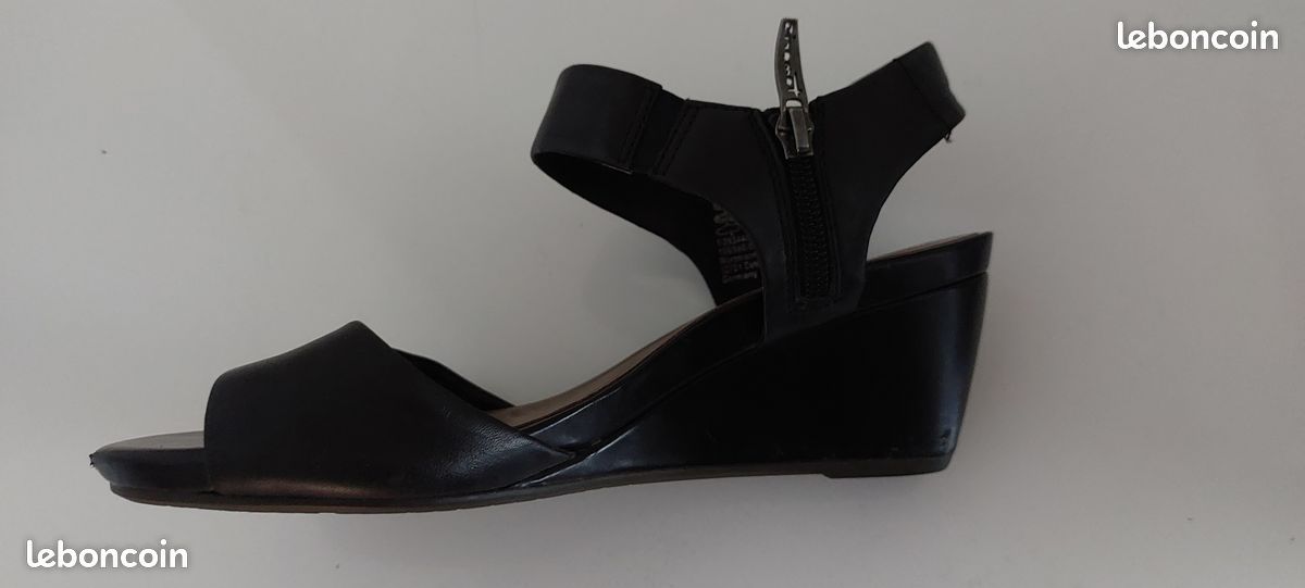 SANDALES VIVALDI T 40 noir élastiquées - TAMARIS T 39 cuir noir (image 4)