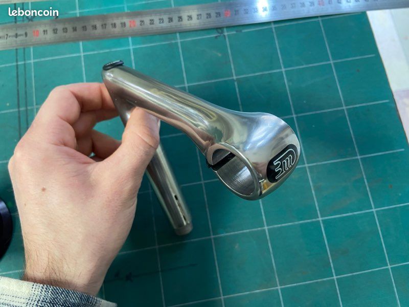 Potence 3TTT Alu Gravée 125mm (25.4mm / 22mm) - Années 80 - Pour Pièces