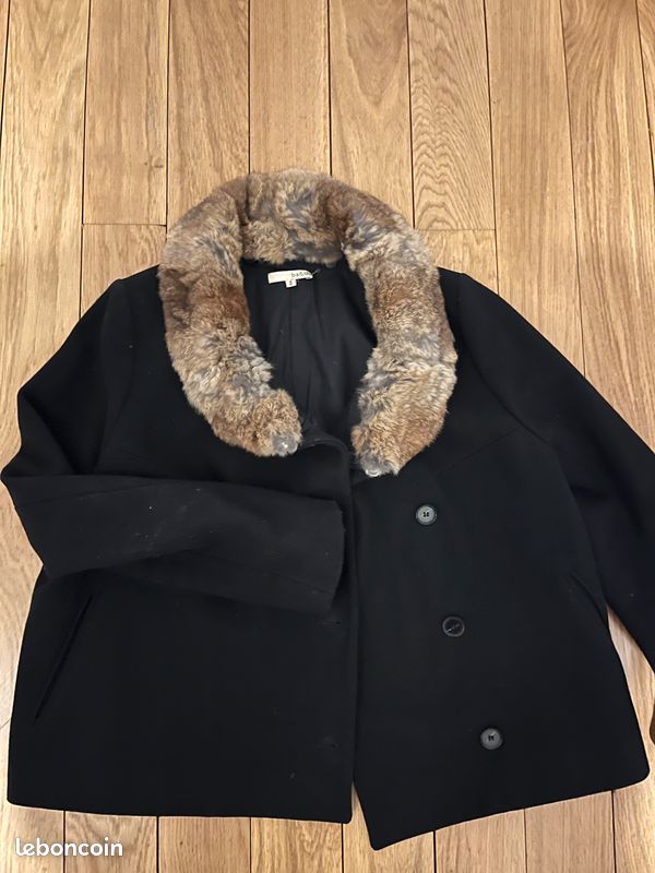 Manteau Ba&sh noir et fourrure Bon État Vêtements