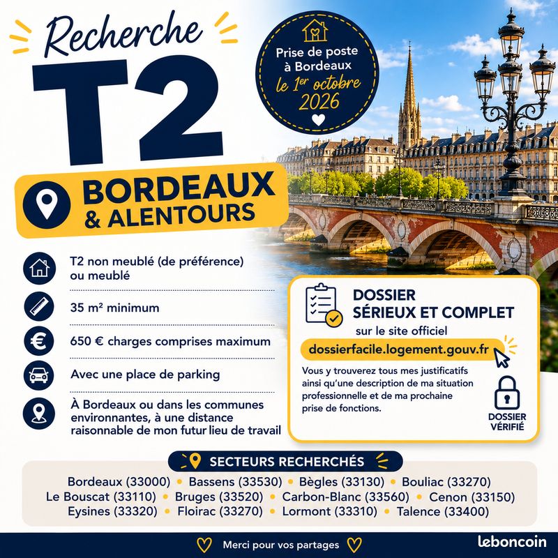 Appartement 2 pièces 35 m² · à Pessac · 35 m² · 600 €