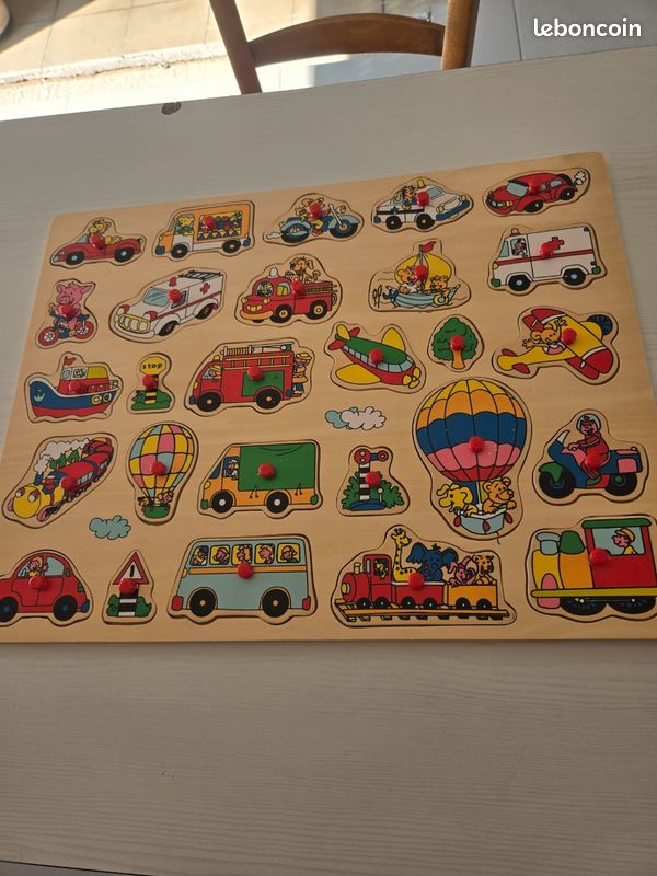 Puzzle bois mode de transport (image 1)