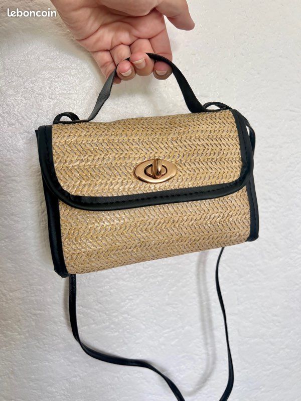 ☀️ Sac à main bandoulière & pochette 2 en 1 en paille & cuir noir pour un style bobo chic cet été (image 17)