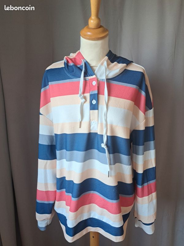 Sweat rayé multicolore Shein T. L (image 1)