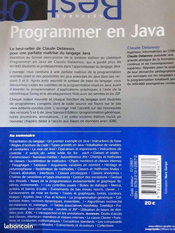Programmer en Java : 6ème édition Java 5 et 6 | CLAUDE DELANNOY (image 2)