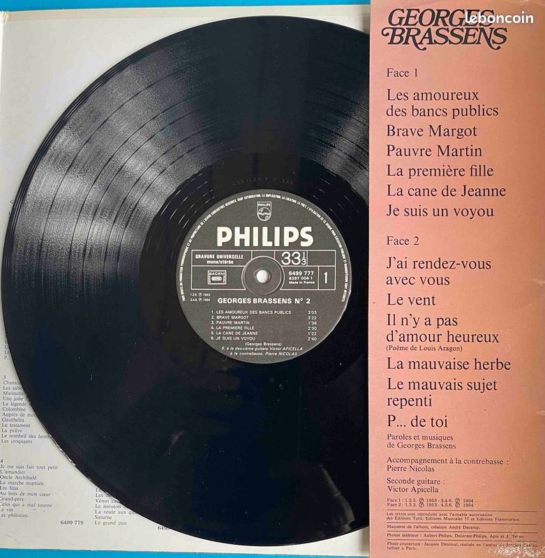 â„đŒ33t đ«đ· Georges Brassens (N°2-Les amoureux des bancs publics ) â· 1970 Âź (image 3)