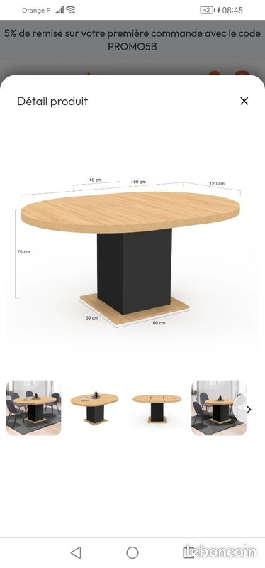 Vend table neuve jamais servie (image 1)