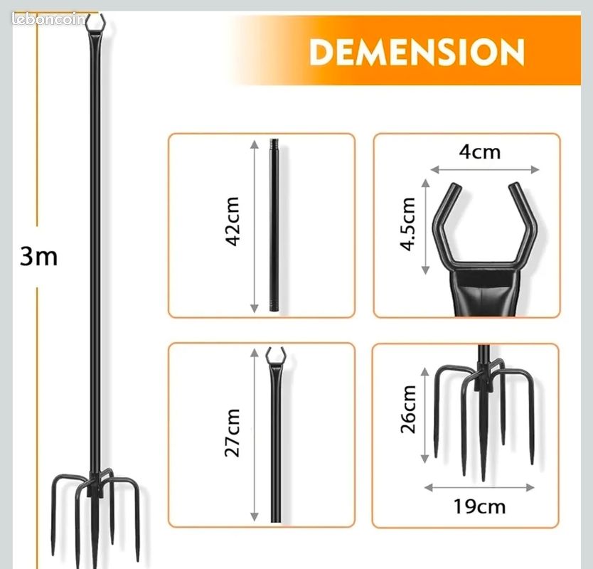 Lou de quatre poteaux d'éclairage pour terrasse Hauteur 3metre neuf (image 5)