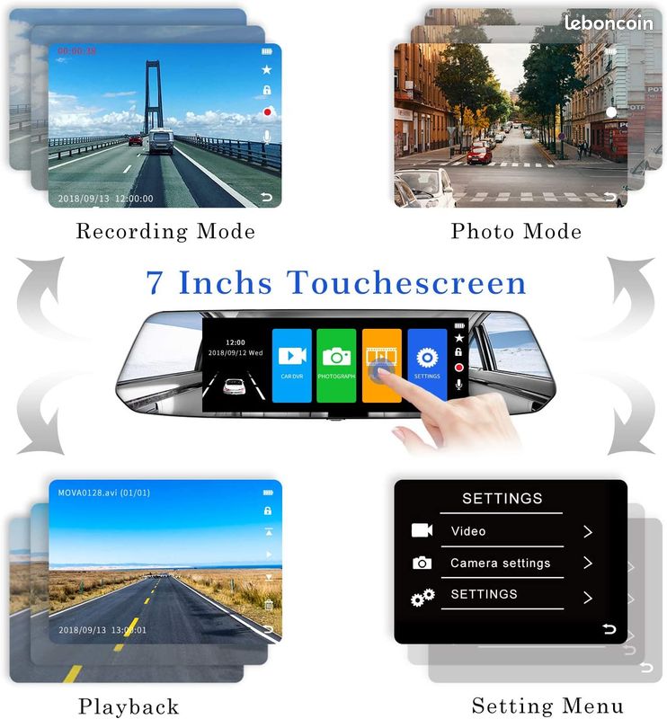 Acheter E-ACE voiture Dvr 10 pouces rétroviseur FHD Dash Cam 4G