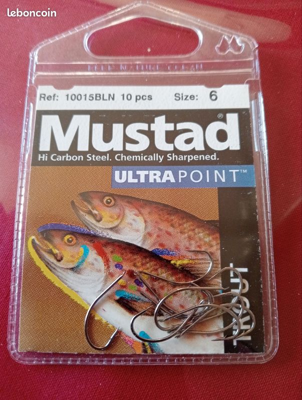 Lot 8 pochettes hameçons truite N6 Mustad - Sport & Plein air