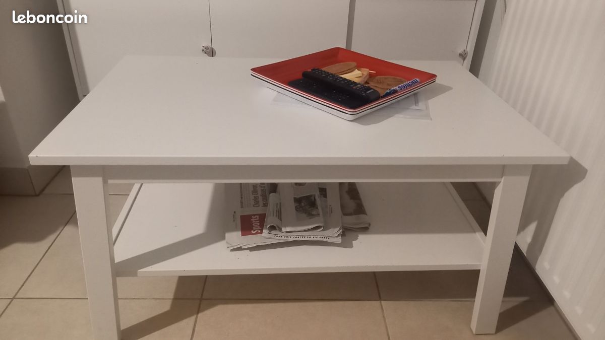 Table basse blanche 2 plateaux rectangulaire (image 5)