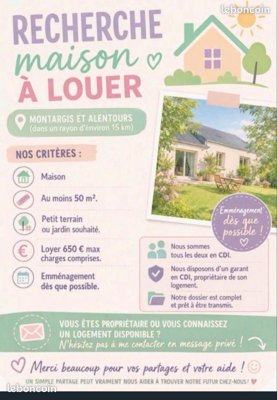 Maison 4 pièces 90 m² · à Châlette-sur-Loing · 90 m² · 600 €/mois