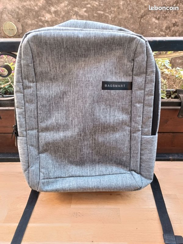 Cartable sac à dos pour ordinateur écolier collégien lycéen gris noir (image 1)