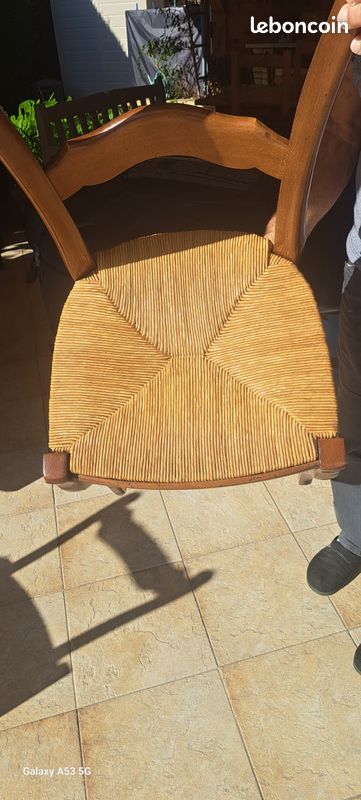 6 Chaises assise en paille à 42 l'une (image 2)