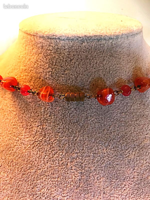 Collier Ancien En Verre Murano Multicolore - Magnifique Pièce D'Occasion