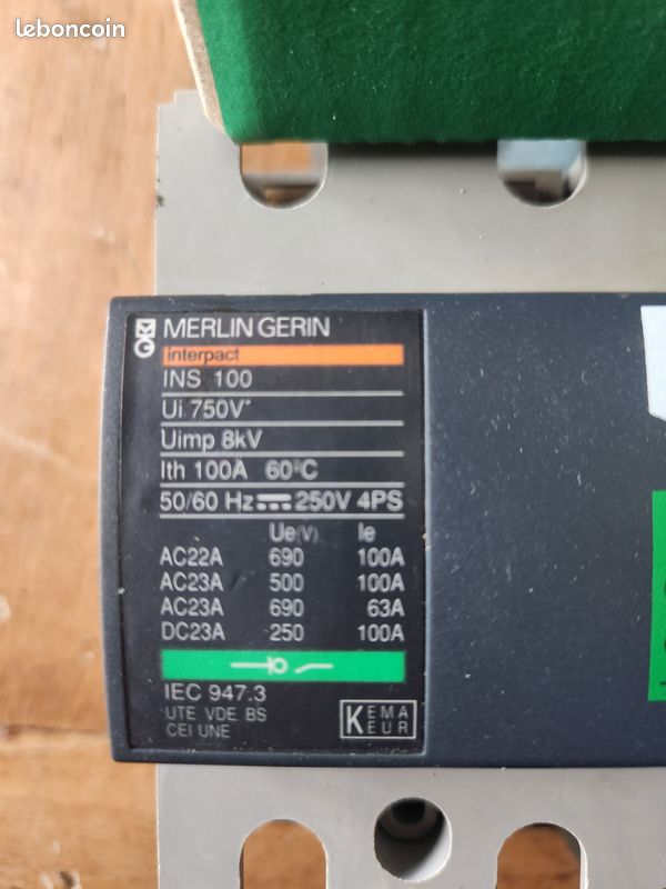 Interrupteur sectionneur Merlin gerin 100A 8KVA (image 3)