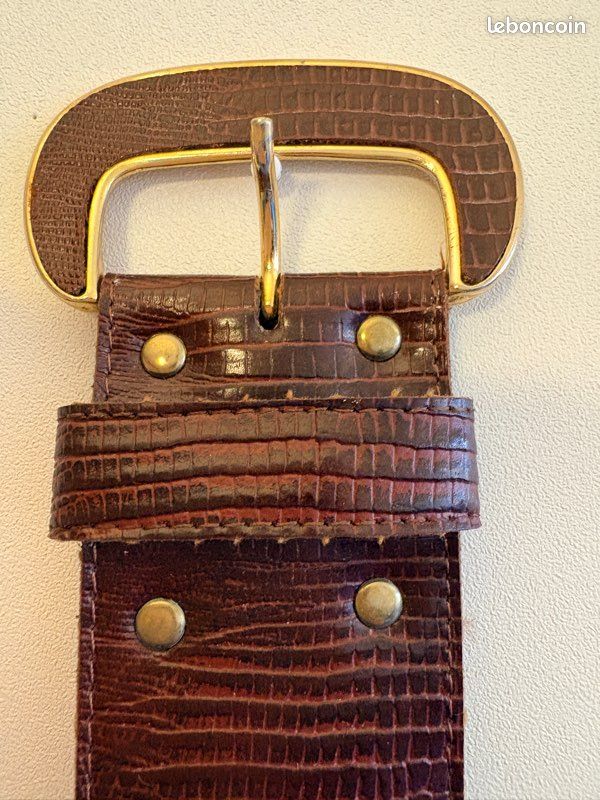 Ceinture en cuir large à clous marron – The Amisy Company