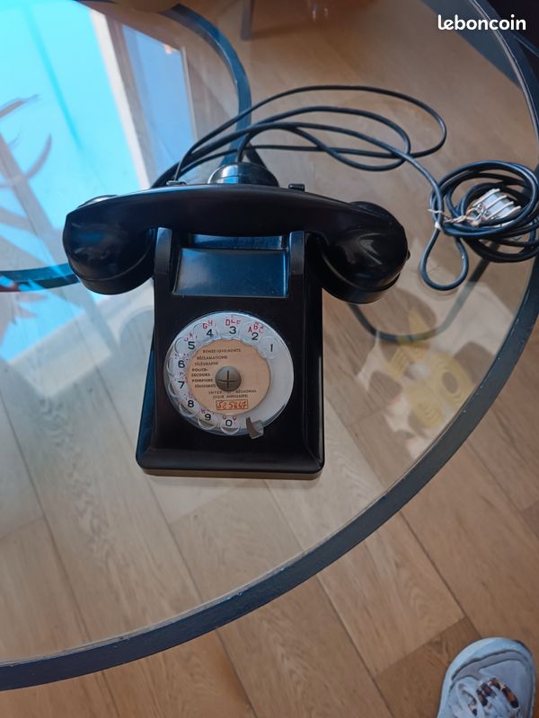 Téléphone Vintage Telic Crapaud Noir – Cadran PTT, Made In France