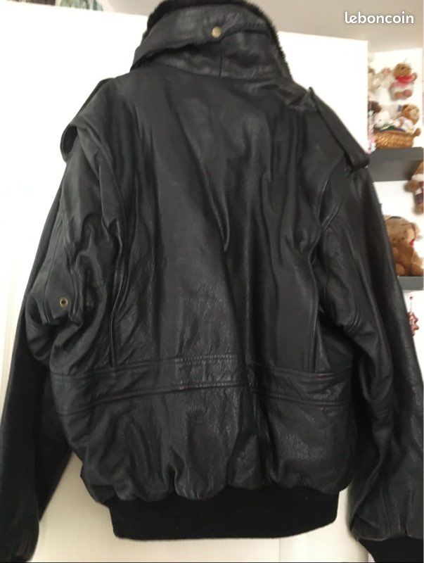 Blouson en cuir pour homme (fourrure intérieure amovible) - Taille 52 (image 2)