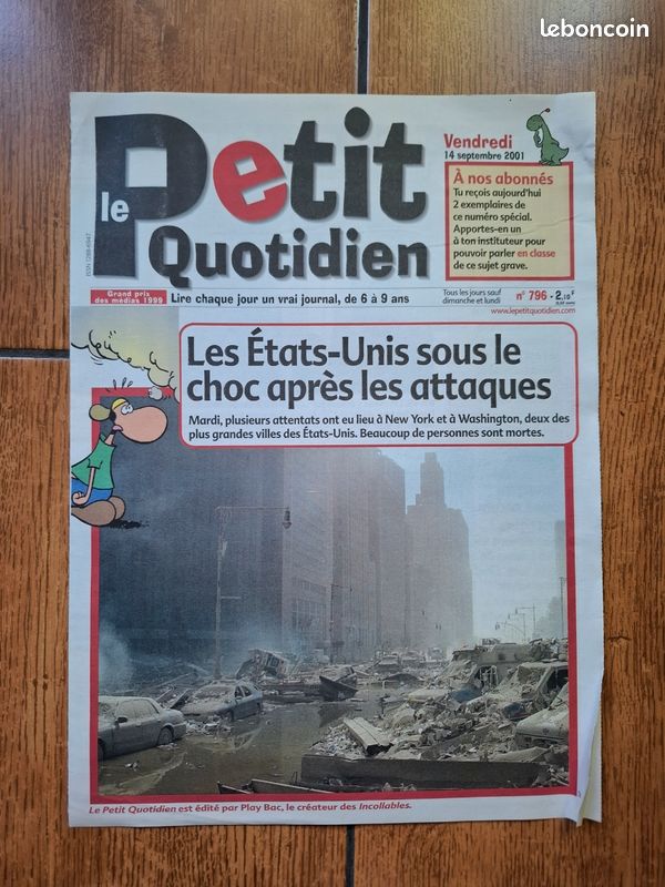 Journal Le Petit Quotidien septembre 2001 (image 1)