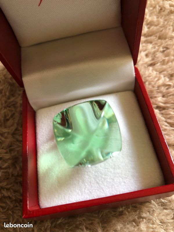 Bague Baccarat « Medicis » En Cristal Clair - Taille 5,5 | Or Et Argent | Neuf Avec étiquettes - Made In France