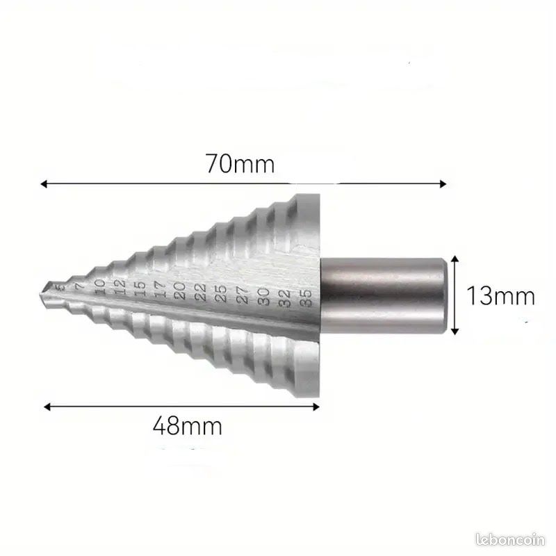 Foret étagé Conique HSS Aimeke 15 Niveaux - Pour Perçage 4 à 32 Mm, Métal/bois/plastique - Neuf
