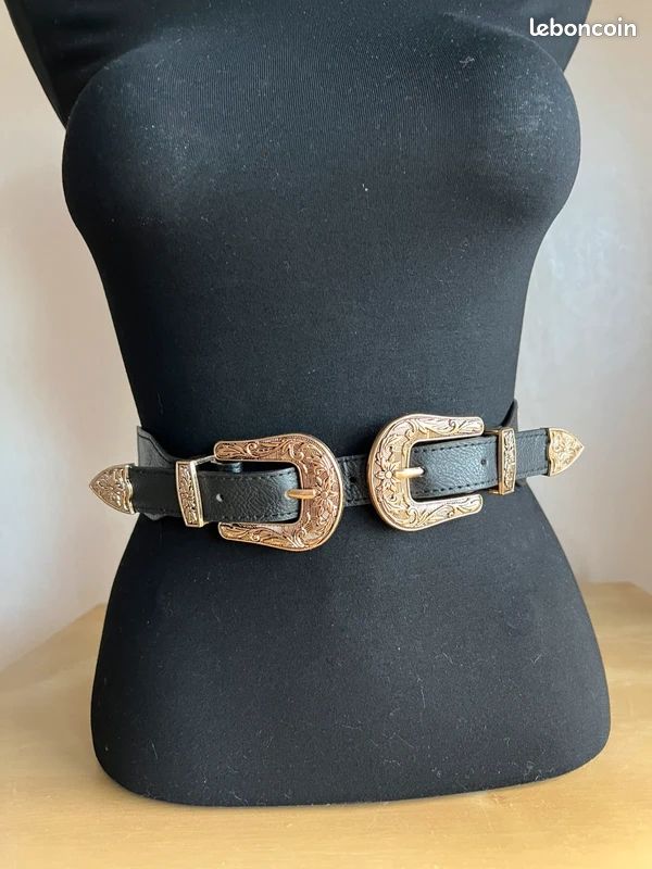 Ancienne Boucle De Ceinture Coulissante Coro Ton Or - Double Bague - Accessoire Vintage