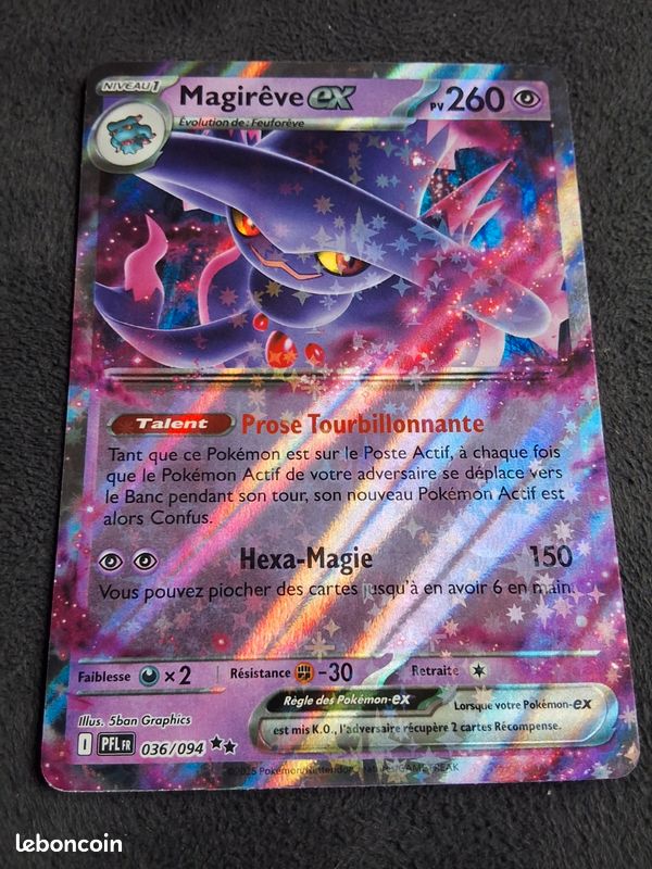 Carte pokémon française magirêve ex 036/094 flammes fantasmagoriques (image 1)