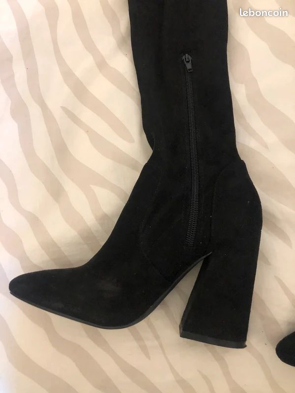 Cuissarde velours à talons noir - ASOS Desing T 38 (image 5)