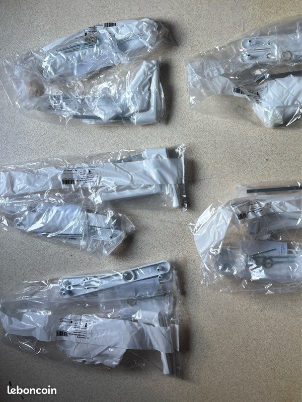 Hoppe K435 Lot De 2 Poignées De Porte De Balcon En Plastique Blanc