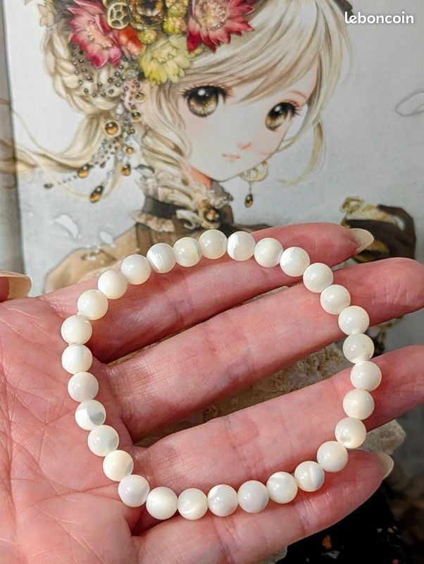 Bracelet En Nacre Avec Perles De 6mm - Neuf Avec étiquettes OxcmoBijoux
