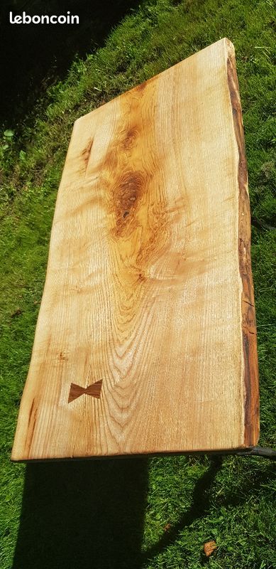 Table bois et fer forgé (image 3)