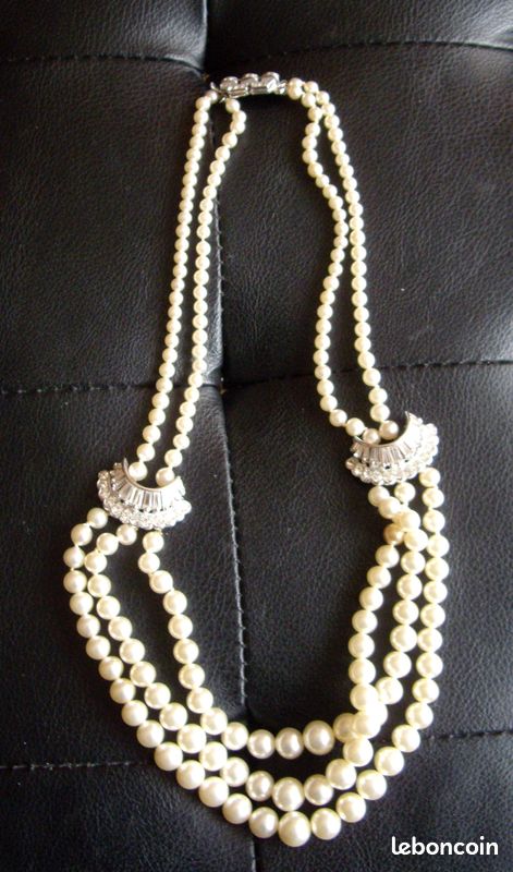 Collier perles 2 et 3 rangs (image 1)
