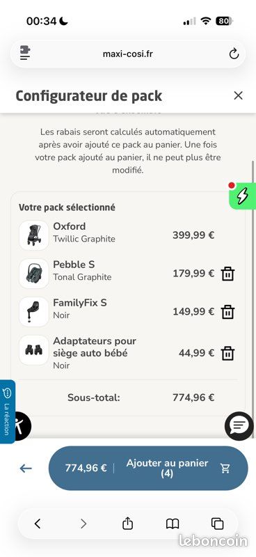 Poussette Maxi Cosi Oxford + cosy + base isofix (image 5)