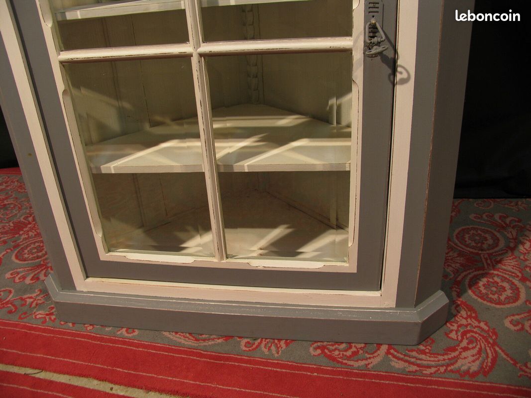 ANCIEN MEUBLE D 'ANGLE en bois patiné (image 4)