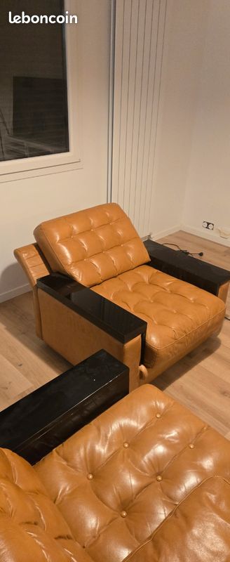 Canapé et fauteuils en cuir véritable (image 3)