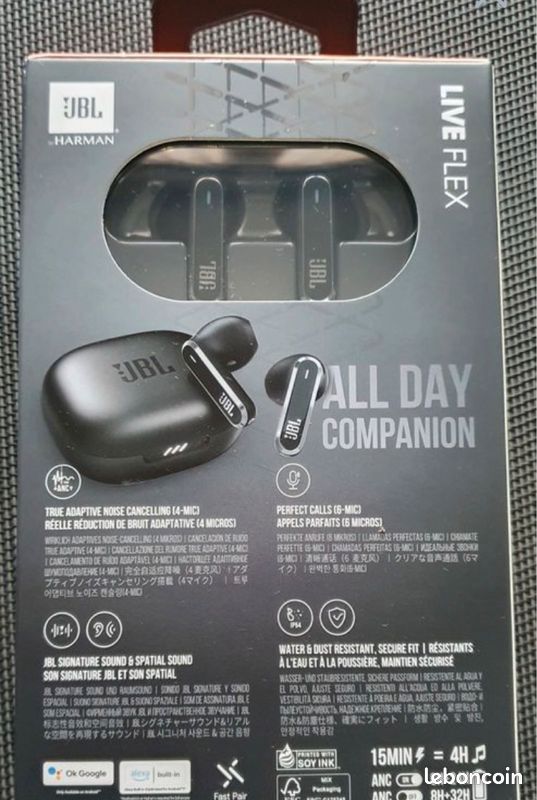 Écouteurs sans Fil JBL Live Flex - Neufs, Liberté Sonore Exceptionnelle (image 1)