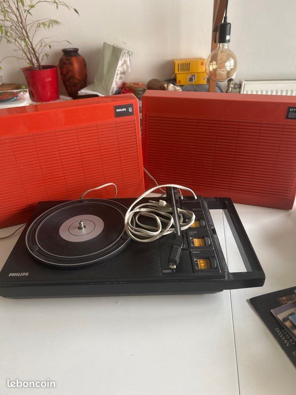 TOURNE DISQUE PHILIPS 200 Valise Electrophone Vintage Année 60 70