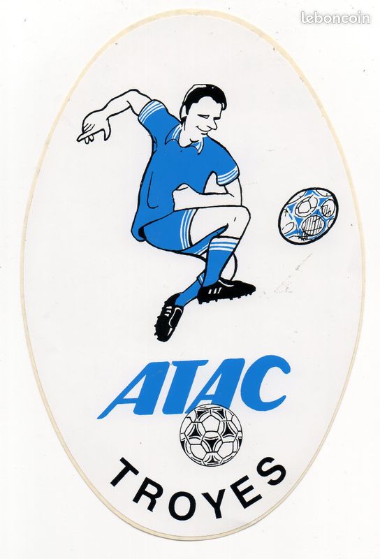 ancien petit FANION pennant wimpel )) ESTAC TROYES * FRANCE
