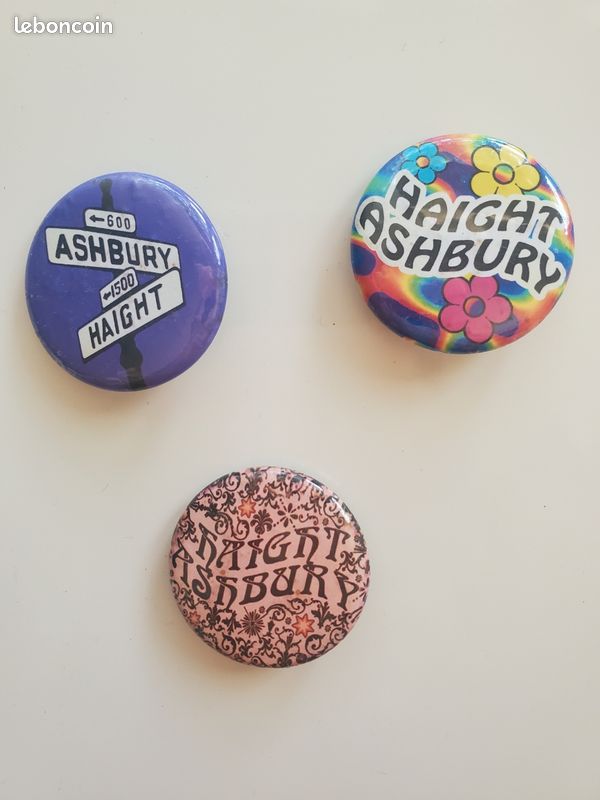 3 Badges/pins assortis du quartier Haight Ashbury de San Francisco (image 6)